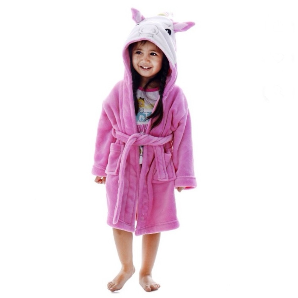 NWT Arctic Paw Bubblegum pink unicorn child robe whimsical furry fun
